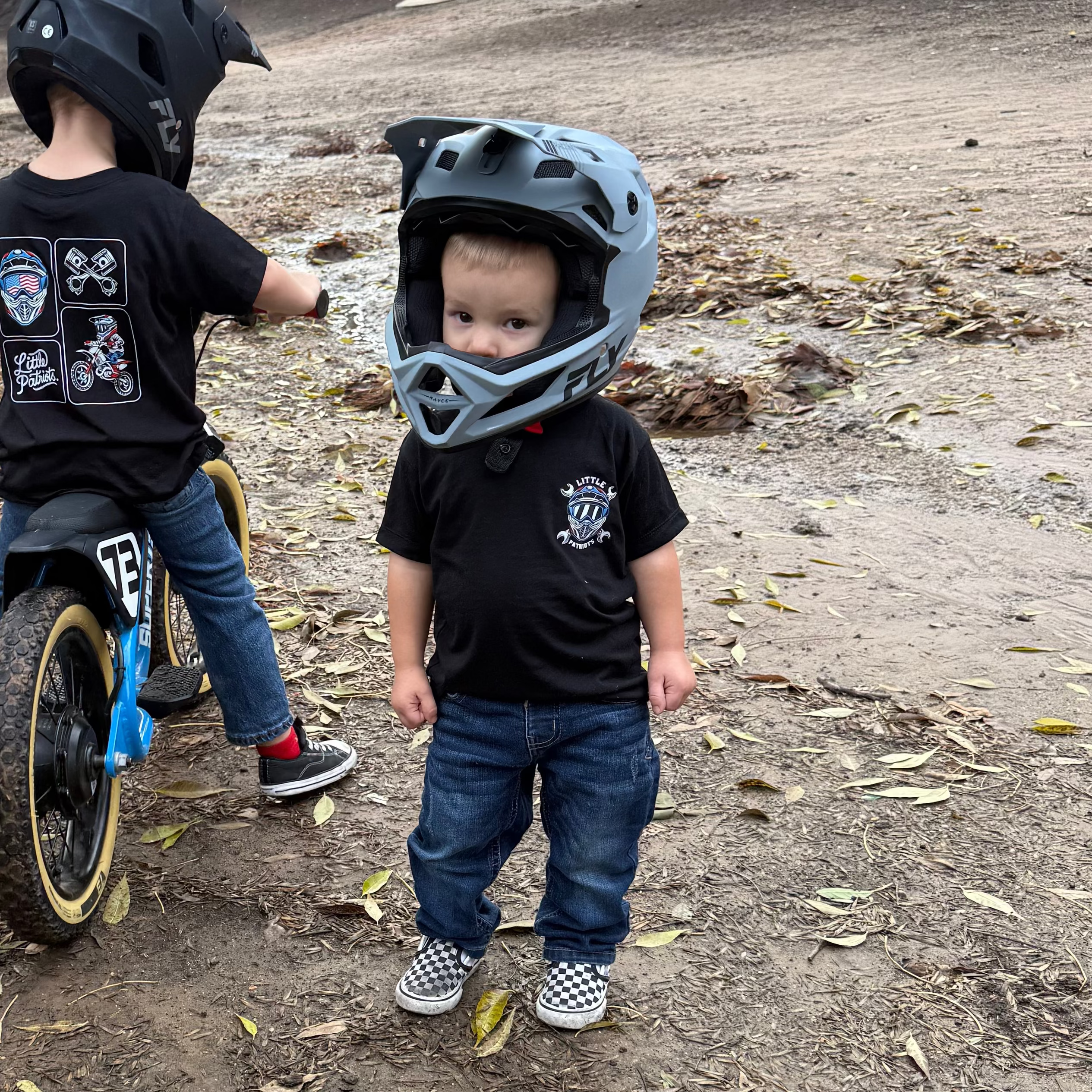 Little Patriots Helmet Badge T-Shirt