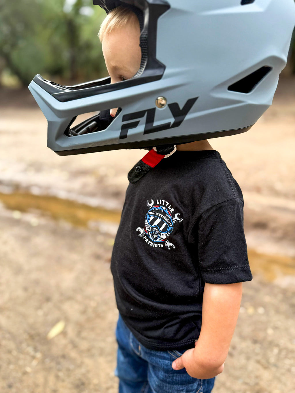 Little Patriots Helmet Badge T-Shirt